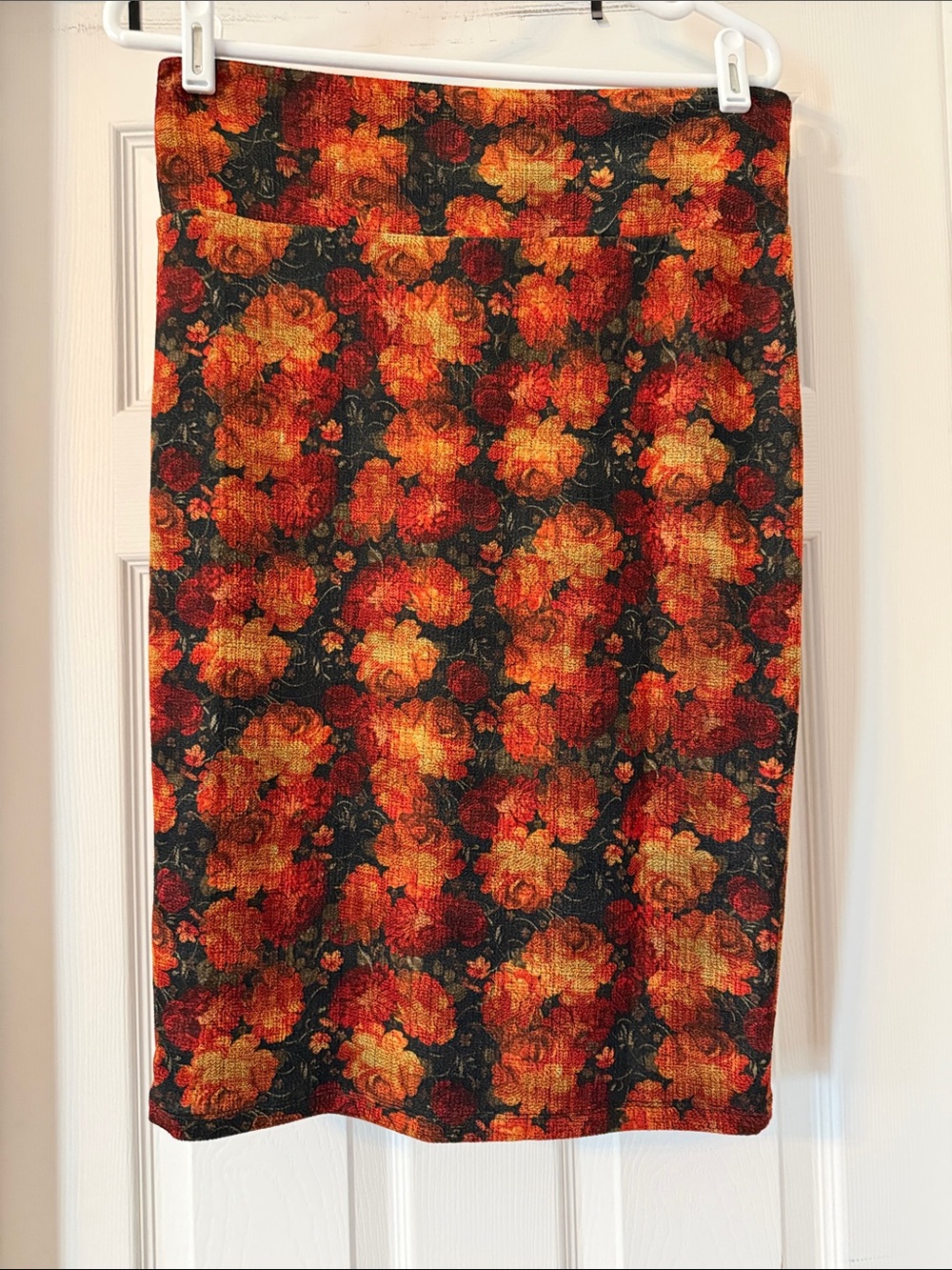 LuLaRoe Pencil Skirt - Orange, Red, Black Floral